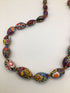 Vintage Oval Millifiore Glass Necklace 14"
